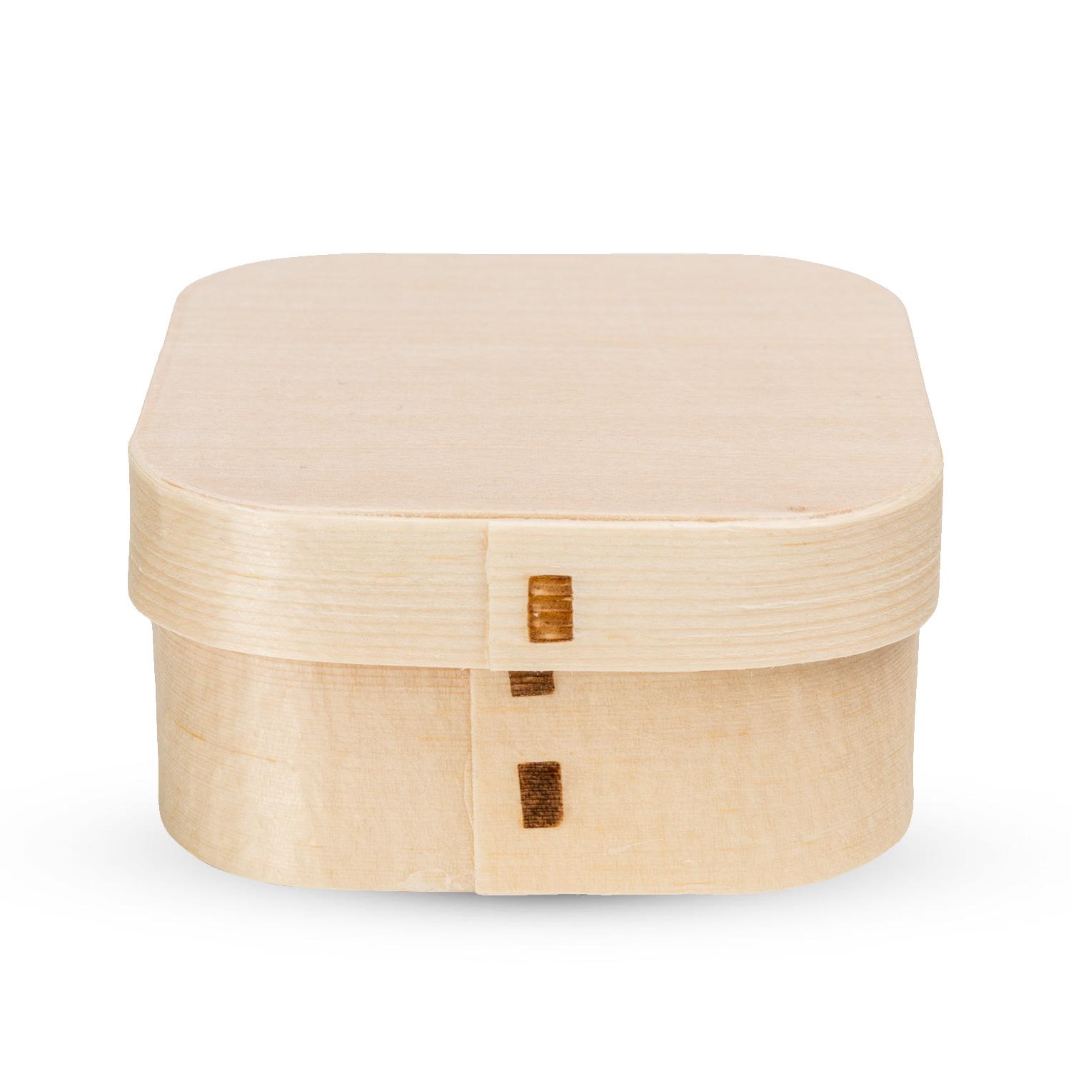 Image of Disposable Wooden Square Lidded Box 3.3"