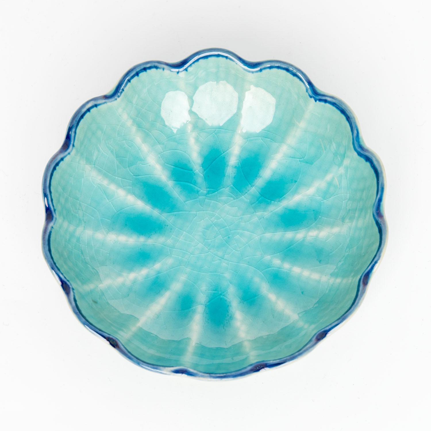 Image of Toruko Turquoise Flower Bowl 4.5" 3