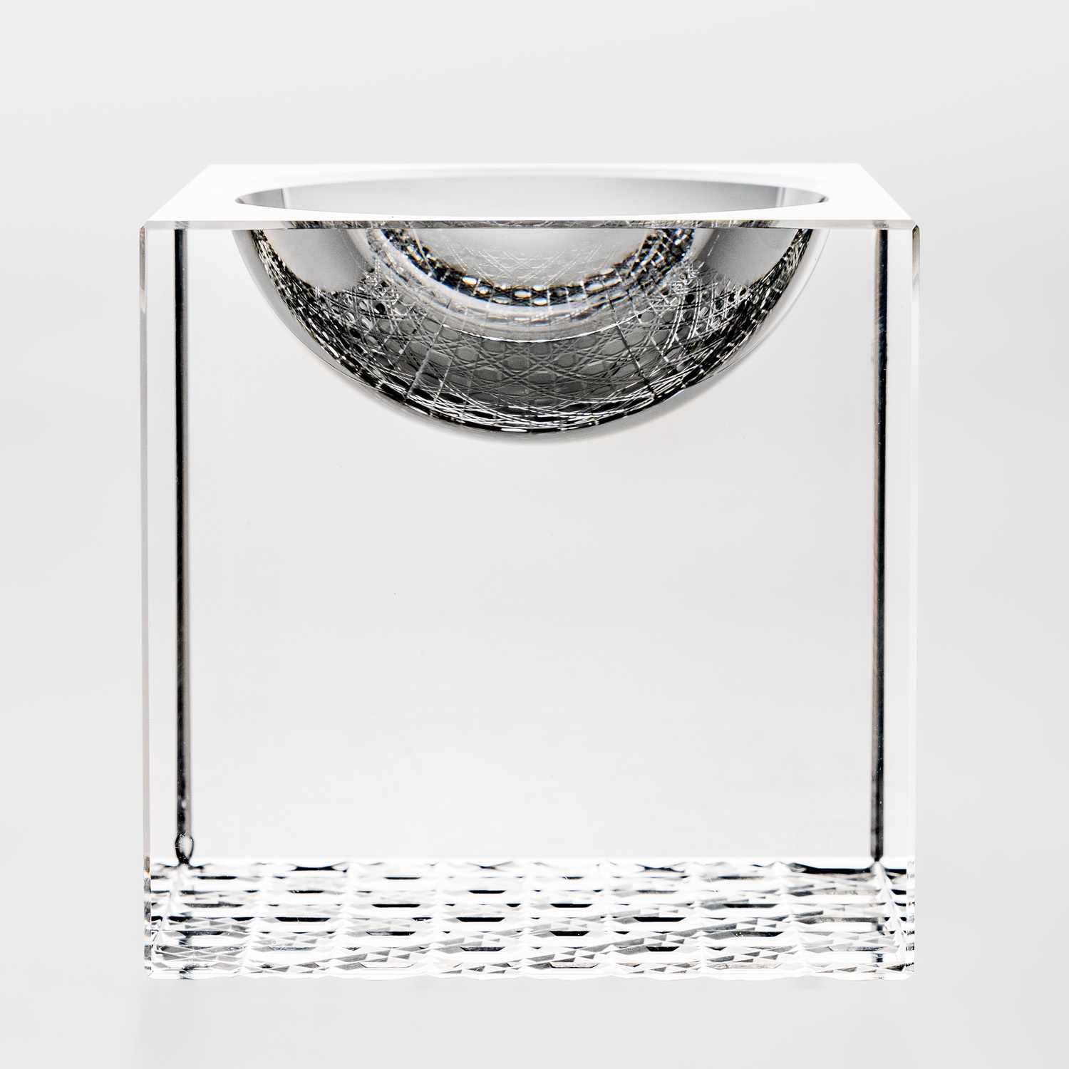 Image of Crystal Glass Concave Square Bowl 2.25" 2