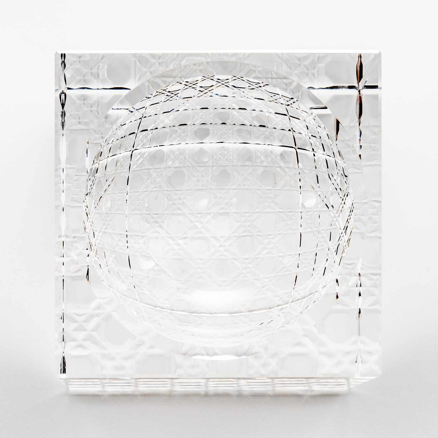 Image of Crystal Glass Concave Square Bowl 2.25" 3