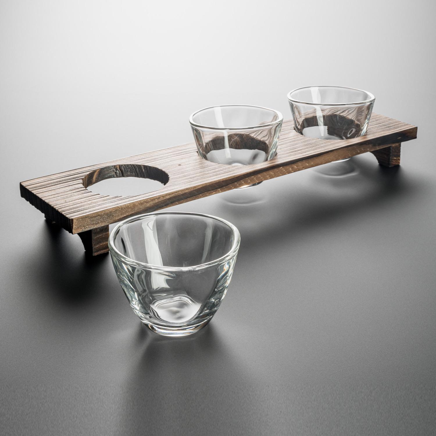 This is a three piece glass store set