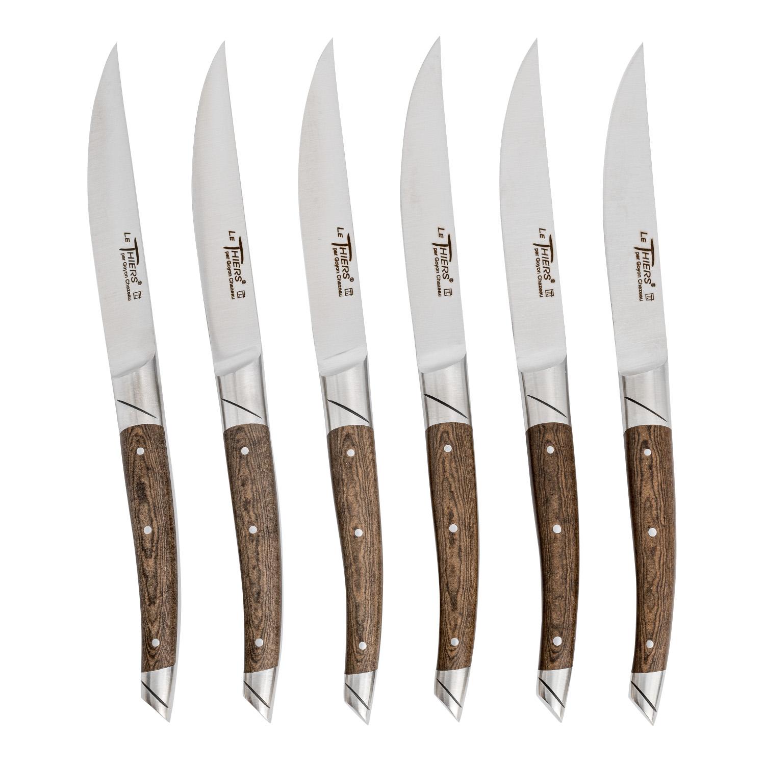 Image of Le Thiers Avantage Steak Knives Brown Handle Mat Finish (Set of 6) 1