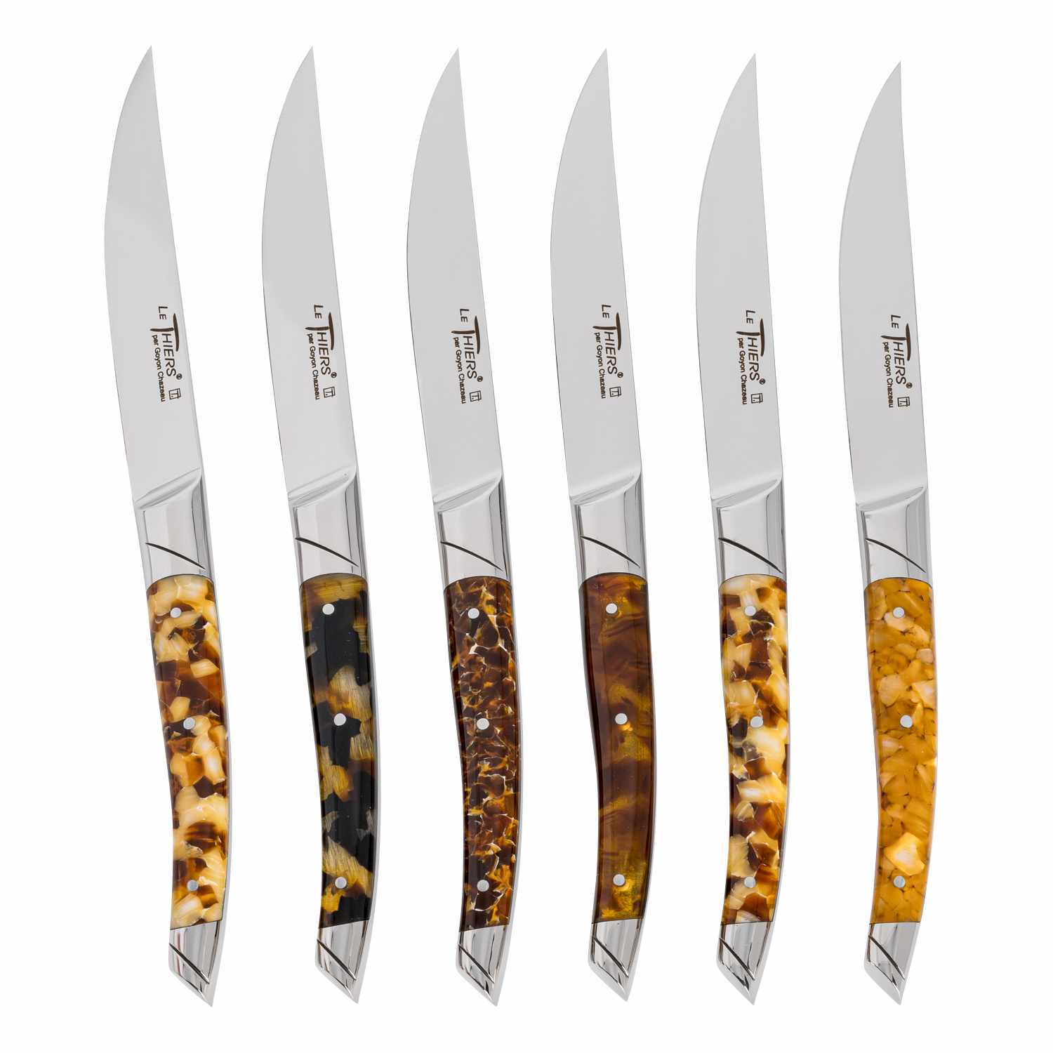 Le Thiers Avantage Steak Knives w/ Nougat Acrylic Handles (Set of 6)