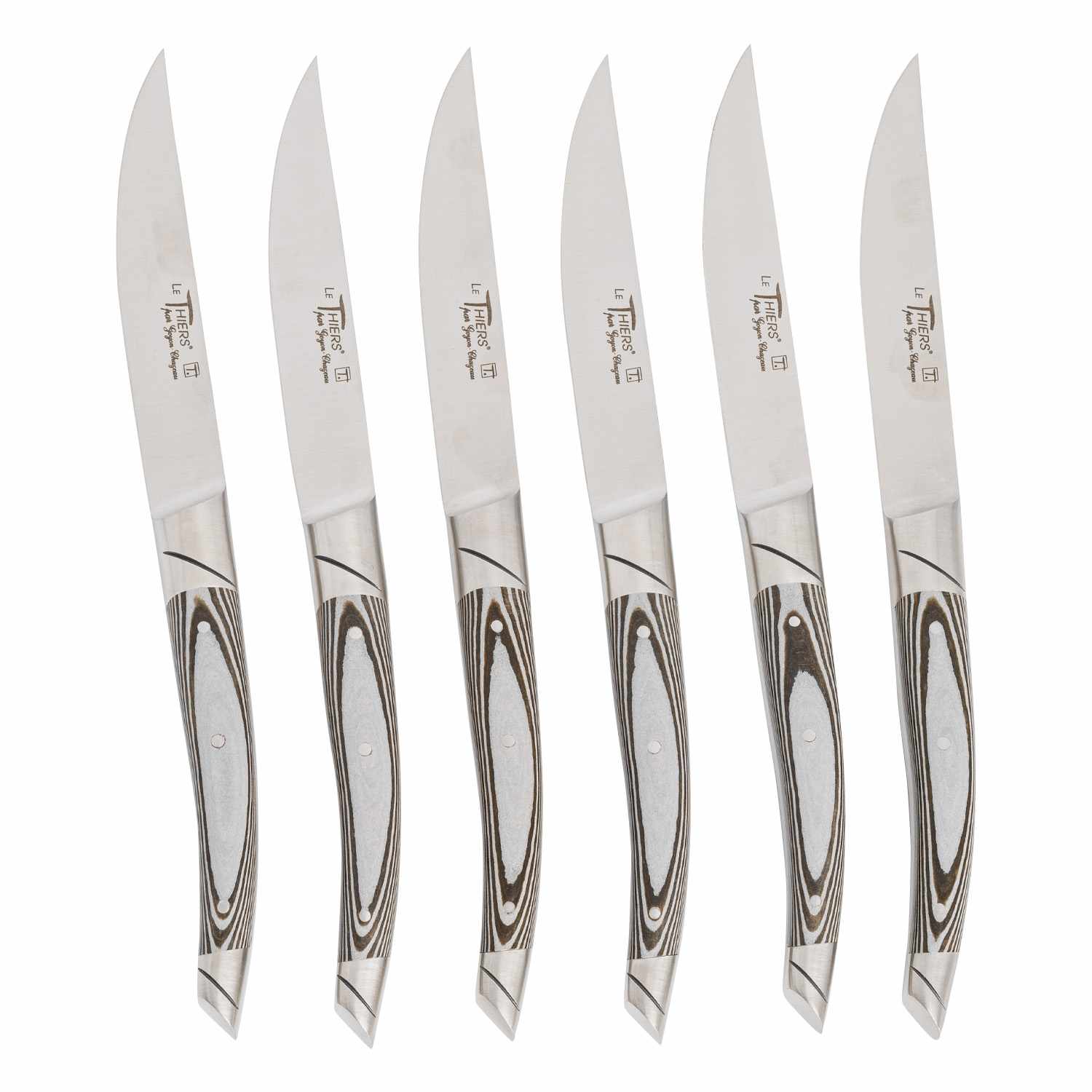 Le Thiers Avantage Steak Knives w/ Gray Paperstone Handles