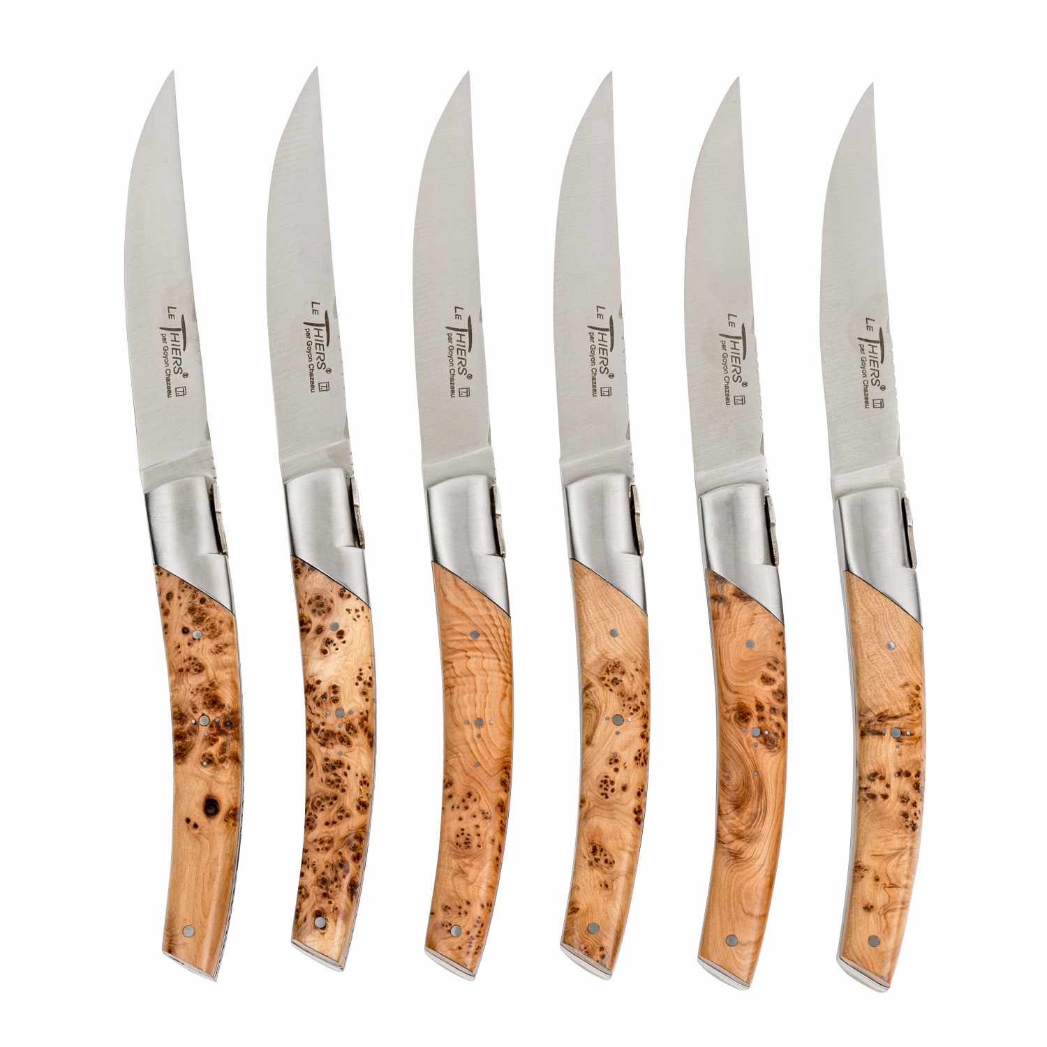 Le Thiers Pirou Prestige Steak Knives w/ Juniper Wood Handle (Set of 6)