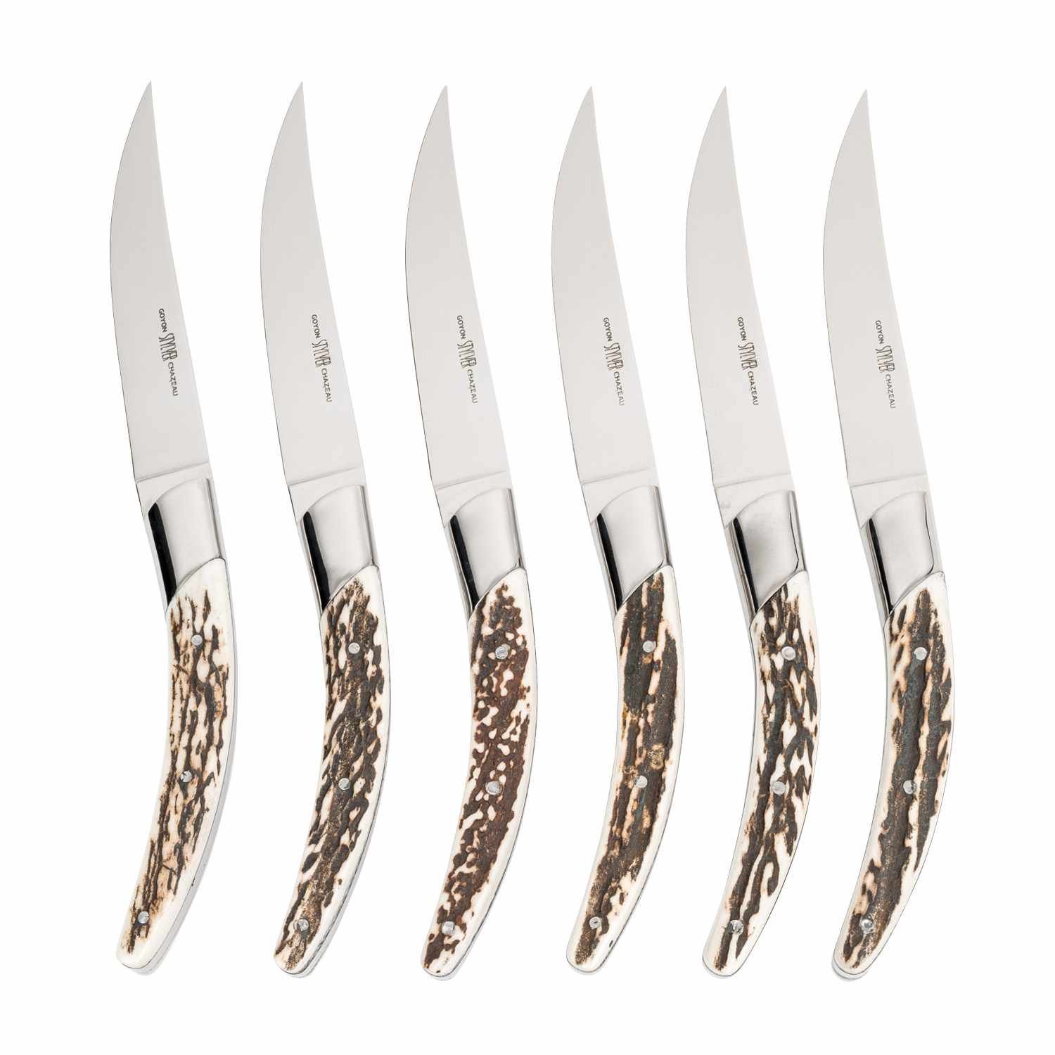 Styl'ver Steak Knives w/ Deer Horn Handle (Set of 6)