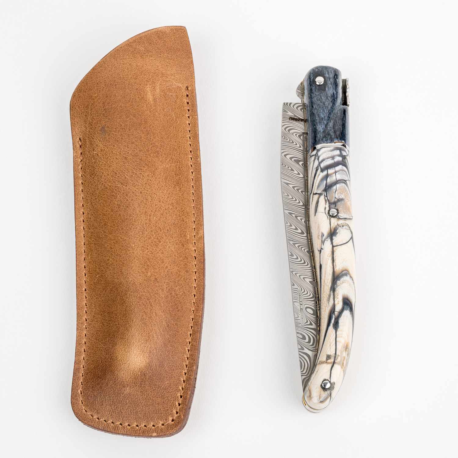 Image of Laguiole Grey And Grey Mammoth Pulp Folding Knife 2