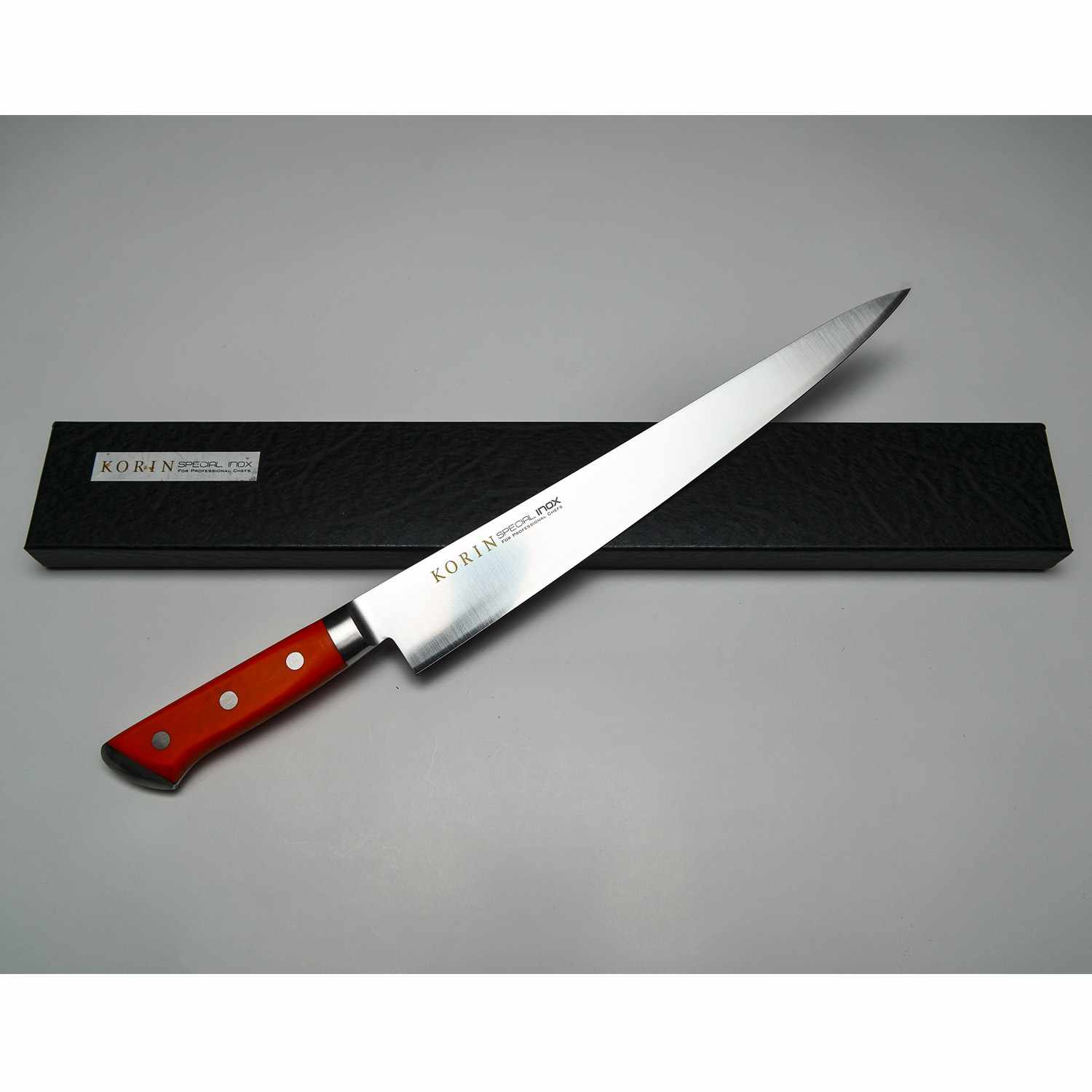 Image of Korin Special Inox Orange Handle Sujihiki 4