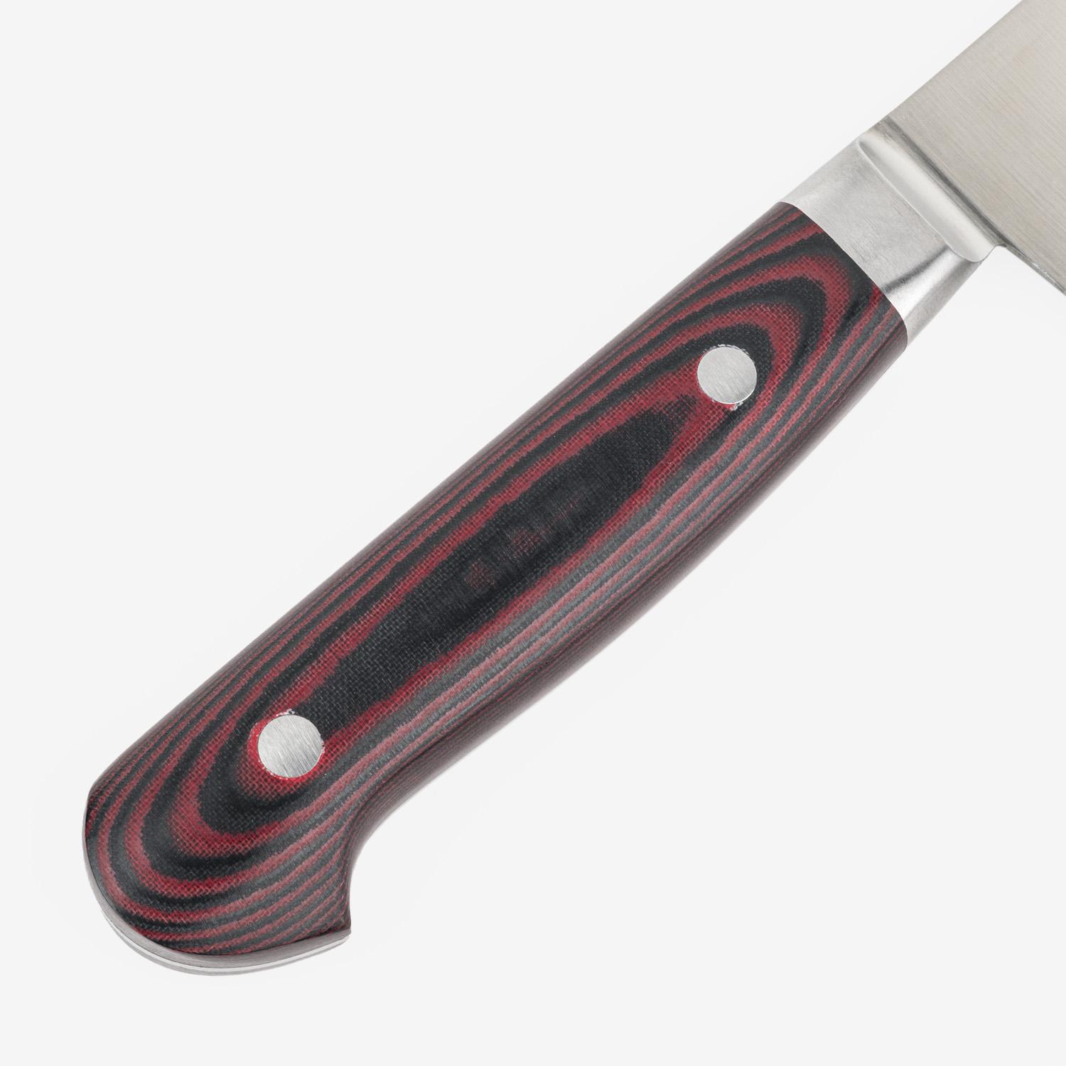 Image of Suisin Premium Inox Maroon Red Handle Santoku 7" 5