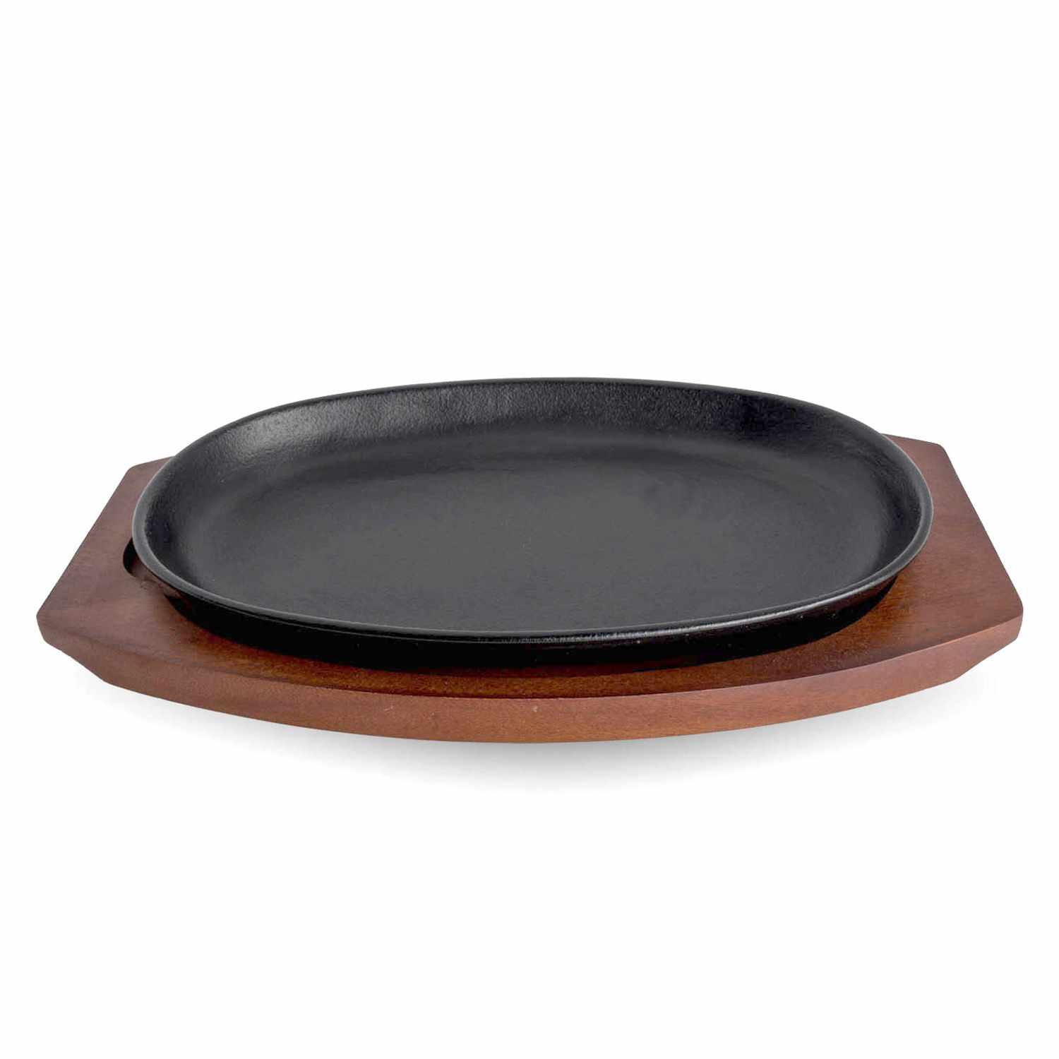 Cast Iron Steak Pan with Wooden Base