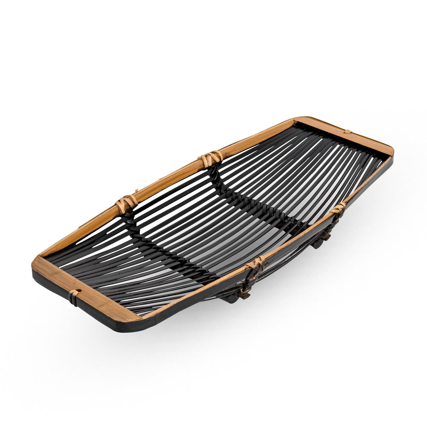 Image of Black Towel Bamboo Tray 1