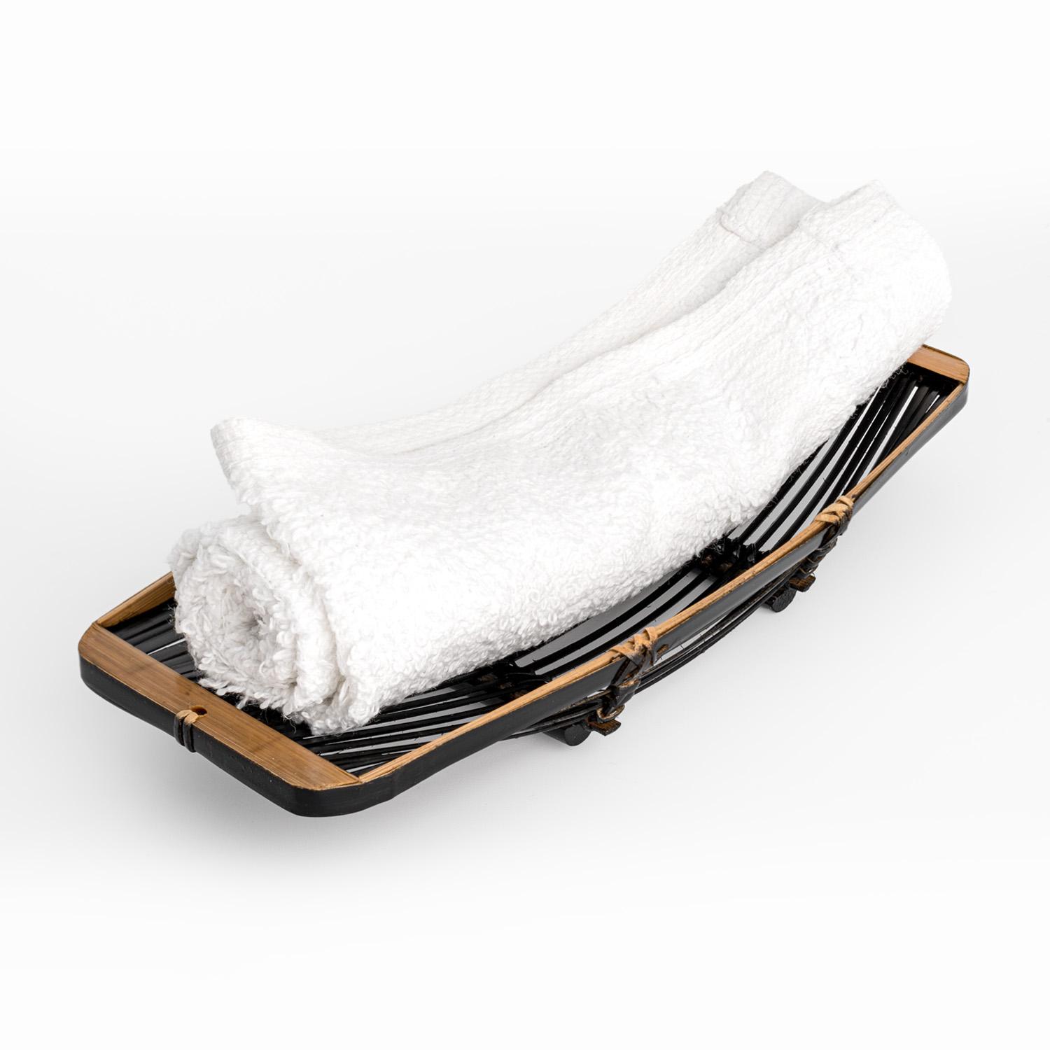 Image of Black Towel Bamboo Tray 5