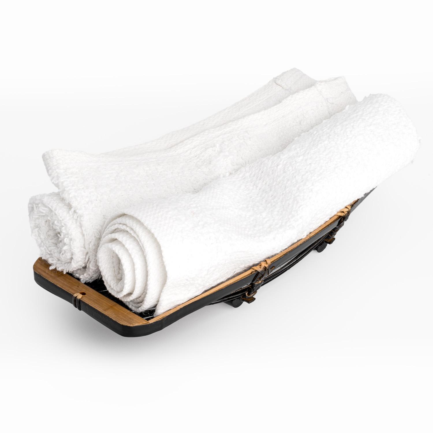 Image of Black Towel Bamboo Tray 6