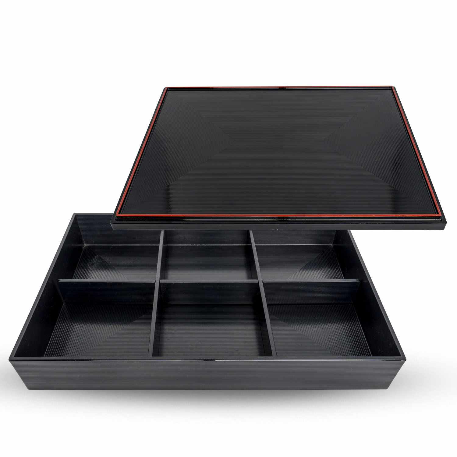 Black Bento Box with Cover and Divider