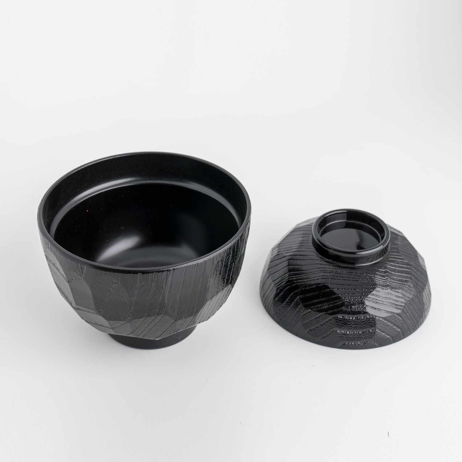 Resin Black Kikko Lidded Soup Bowl 3.75" hover-image