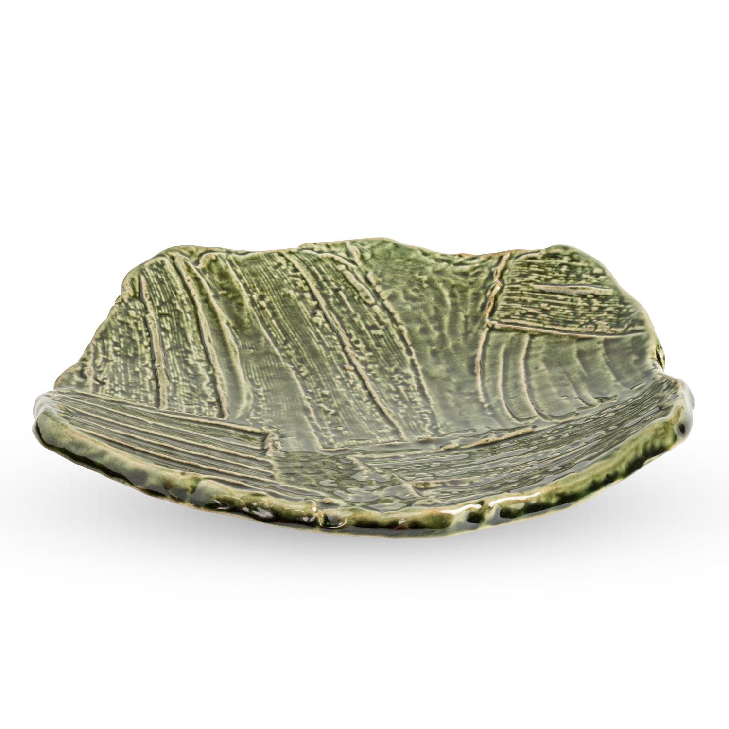 Oribe Green Footed Abstract Plate 7.75"