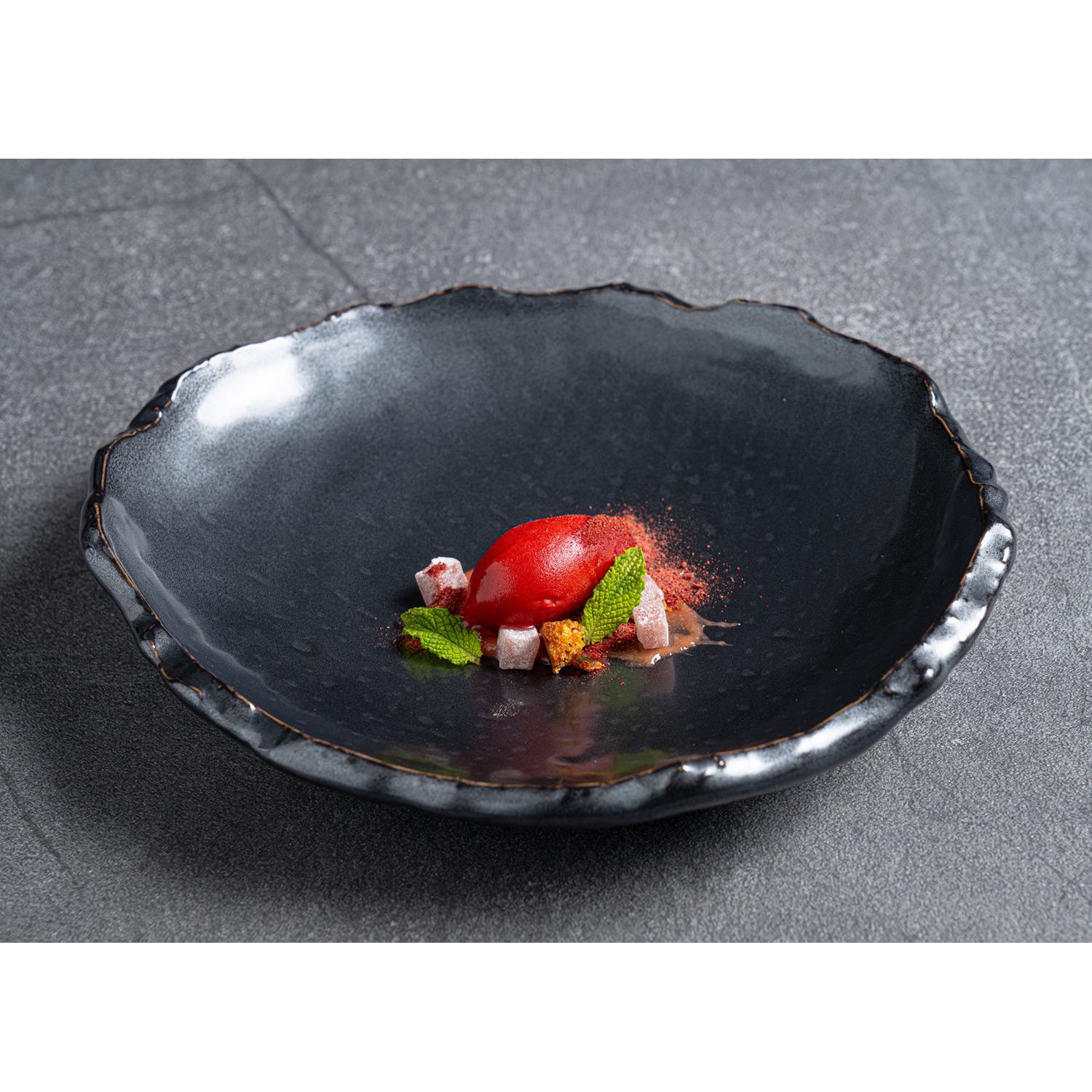 Tessa Black Abstract Plate 10.5" hover-image