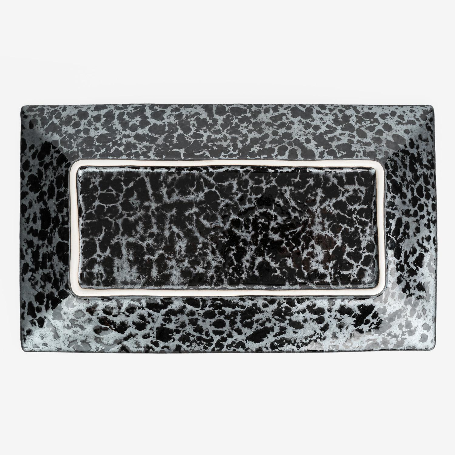 Image of Tessa Black Rectangular Plate 13.25" 5