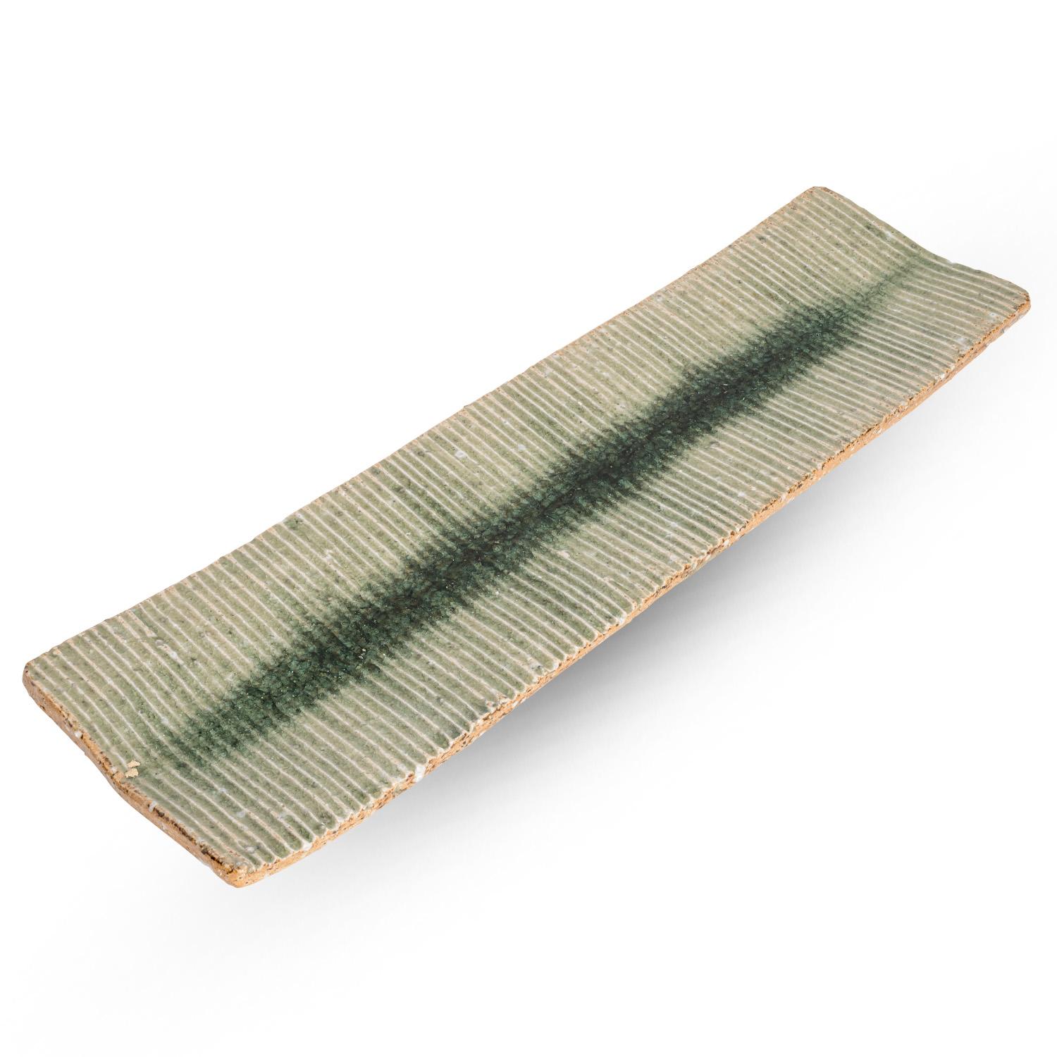 Image of Green Moss Rectangular Plate 14" 1