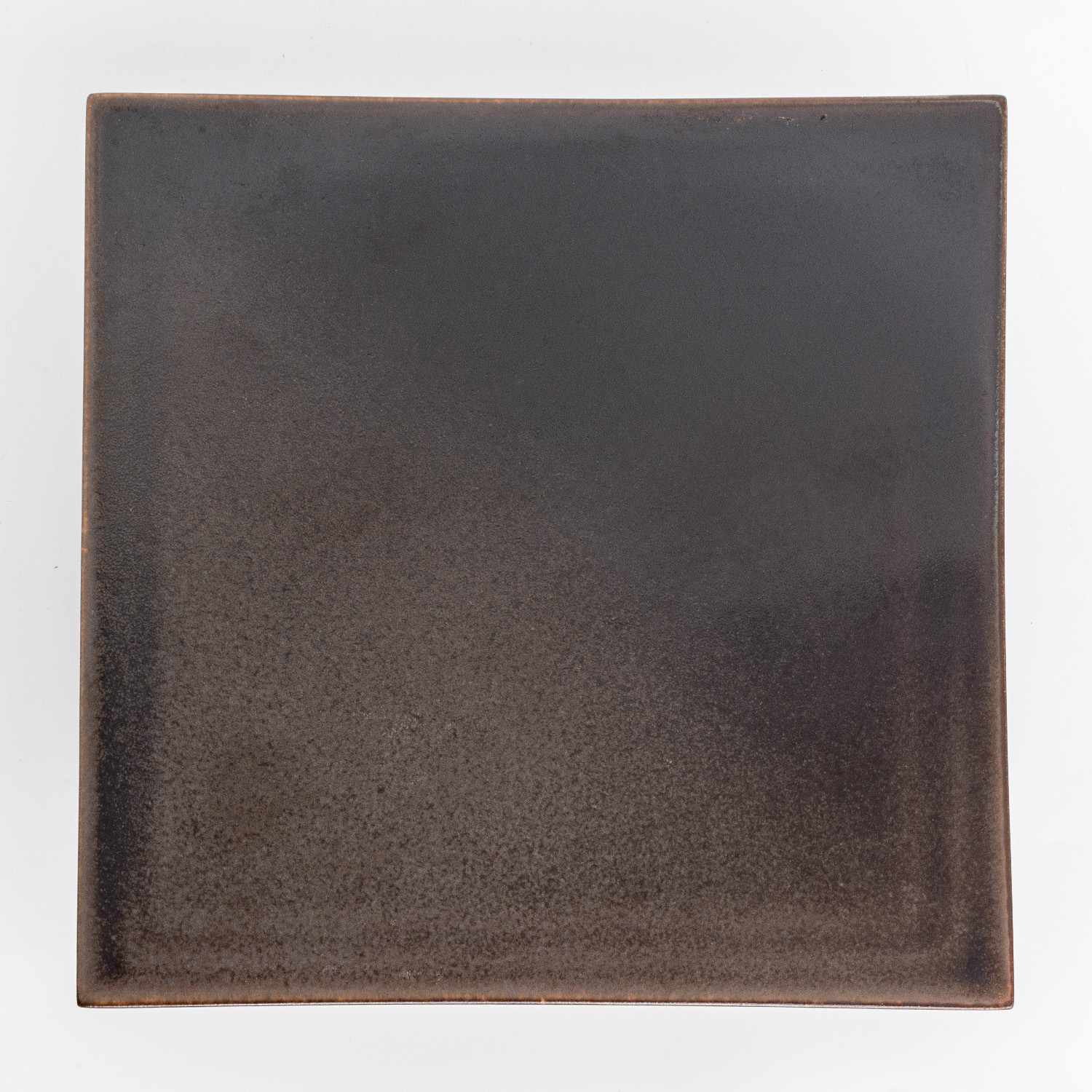 Image of Chakessho Half Glaze Flat Square Plate 6" 3