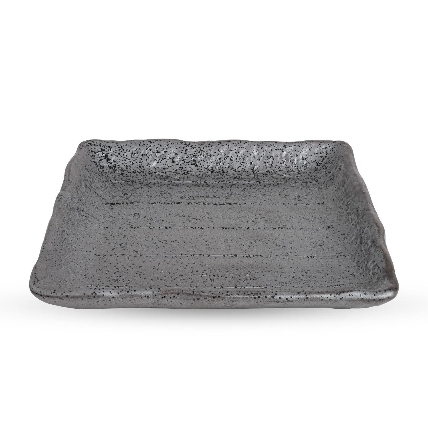 Gray Nanban Square Plate 6.5"