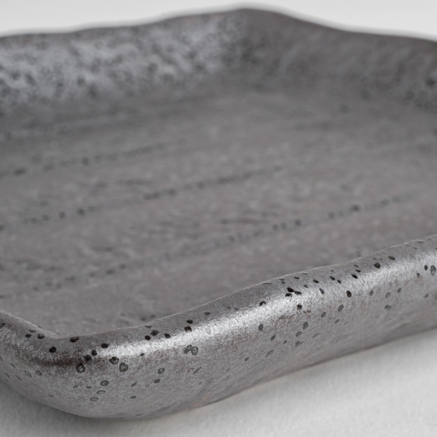 Image of Gray Nanban Square Plate 6.5" 5