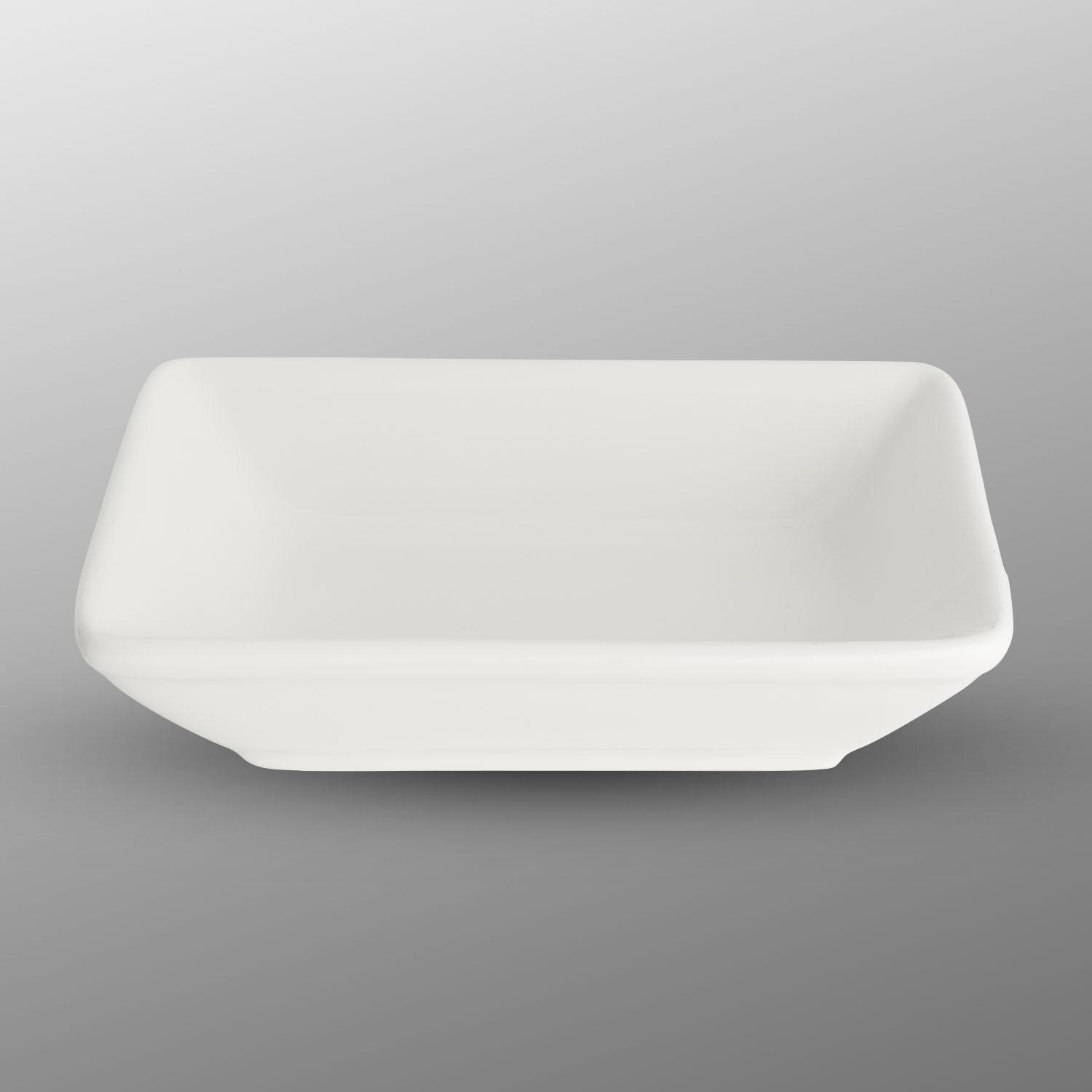 Image of Korin Durable White Rectangular Sauce Dish 3 oz 1