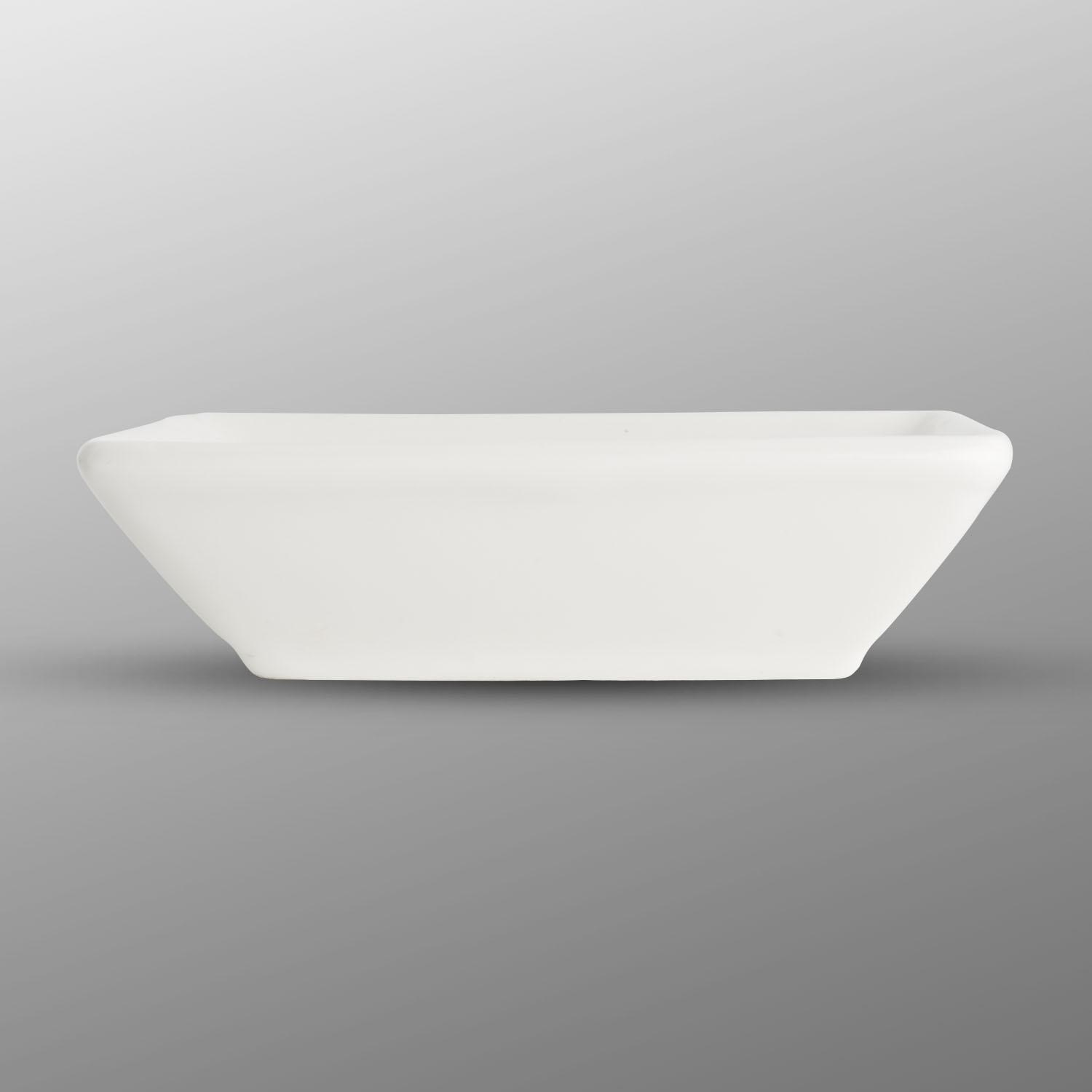 Image of Korin Durable White Rectangular Sauce Dish 3 oz 2