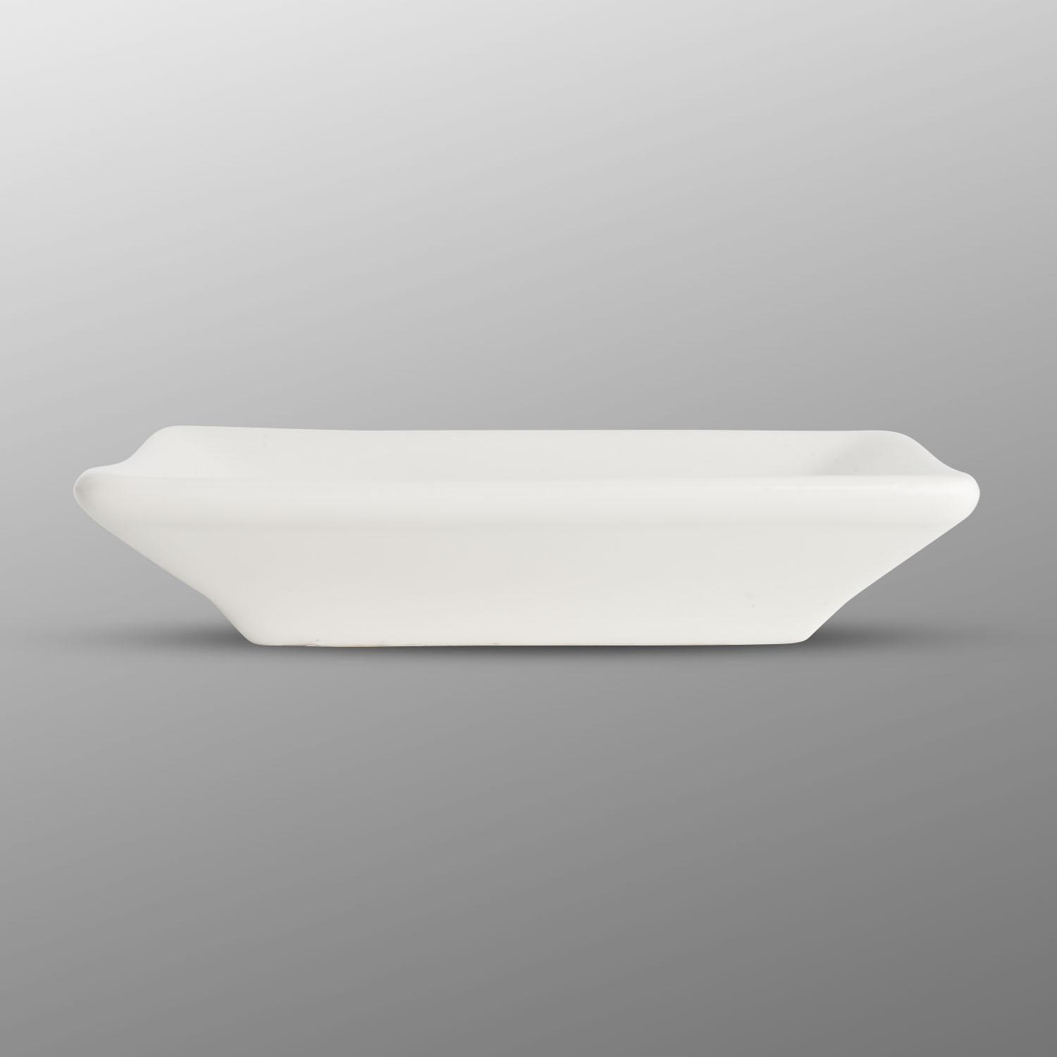 Image of Korin Durable White Rectangular Sauce Dish 1.5 oz 2