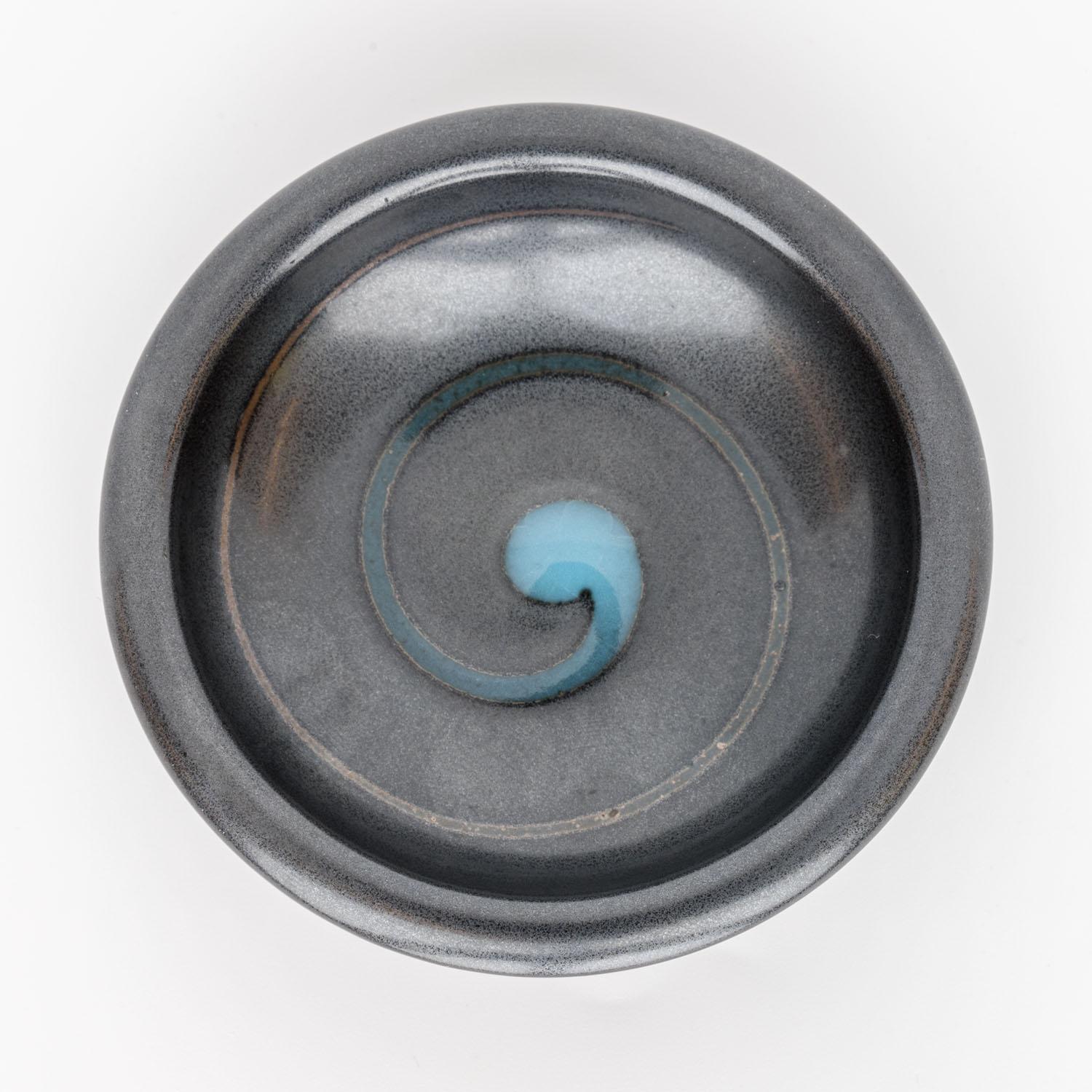 Image of Blue Swirl Round Sauce Dish 3