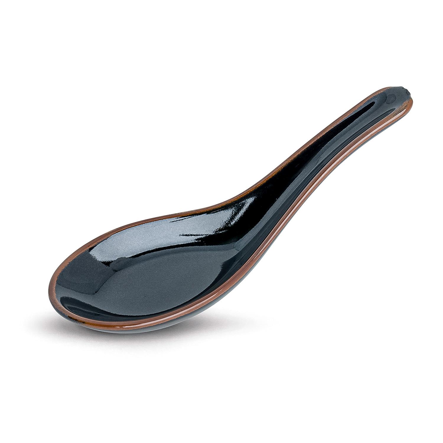 Image of Yuzu Tenmoku Black Spoon 5.5" 1