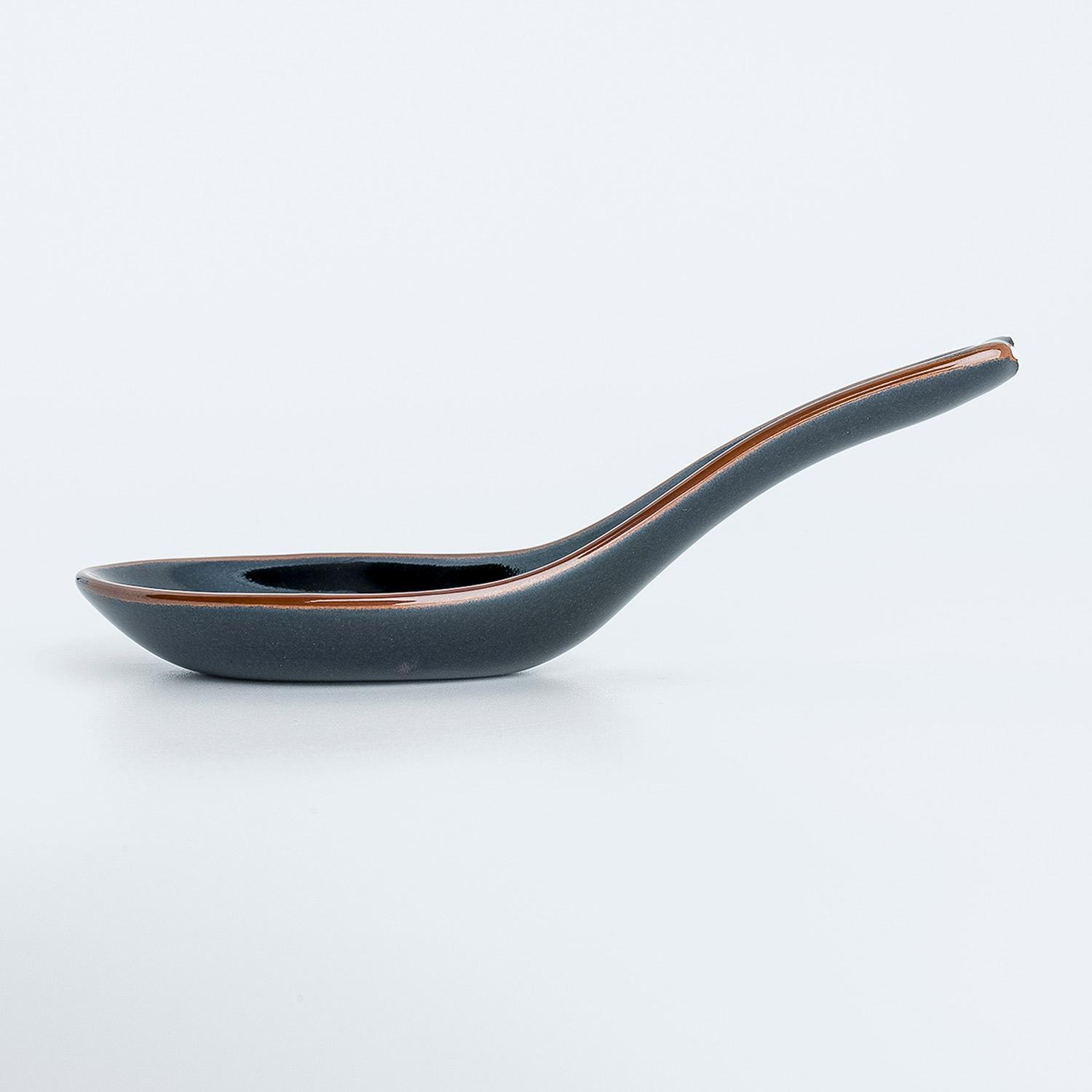 Image of Yuzu Tenmoku Black Spoon 5.5" 2