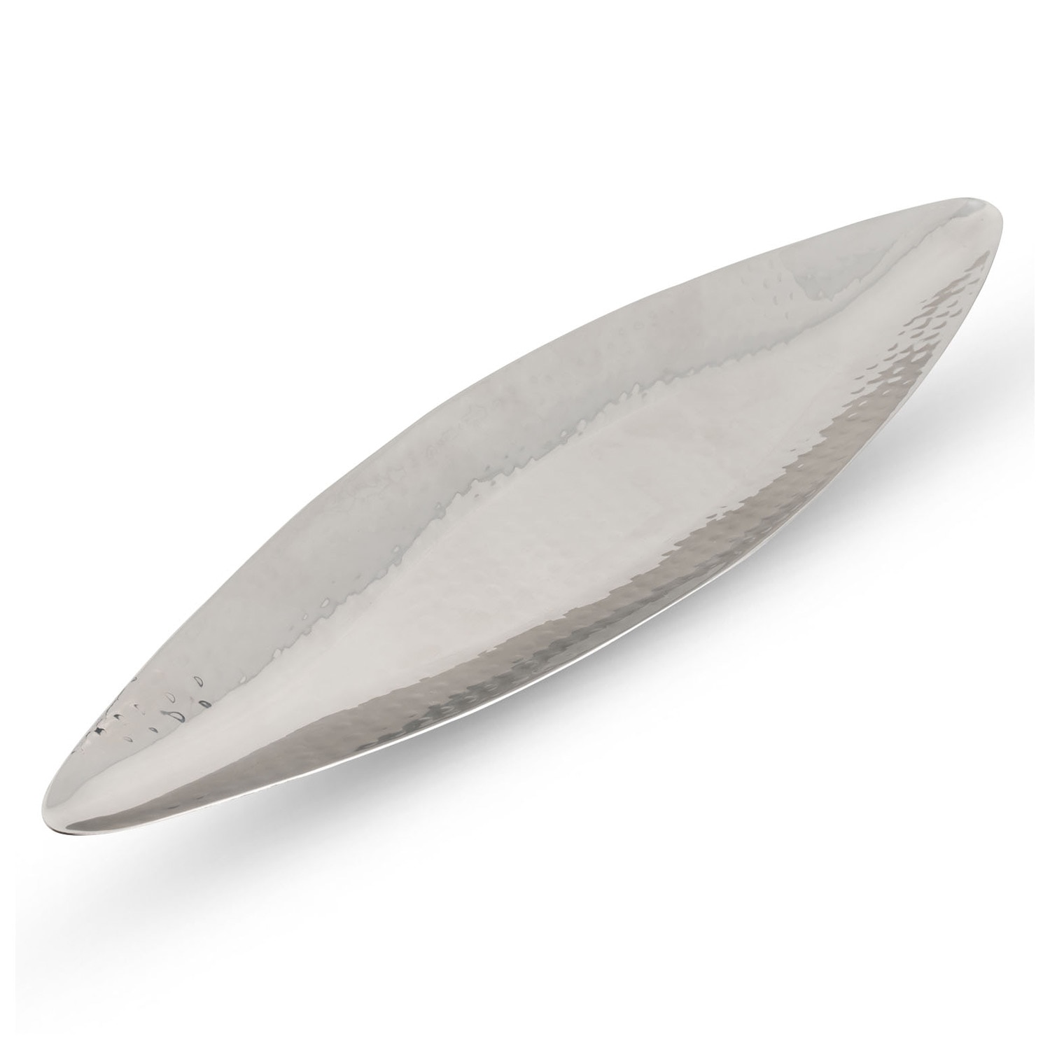 Hammered Stainless Steel Boat Plate 15.75"