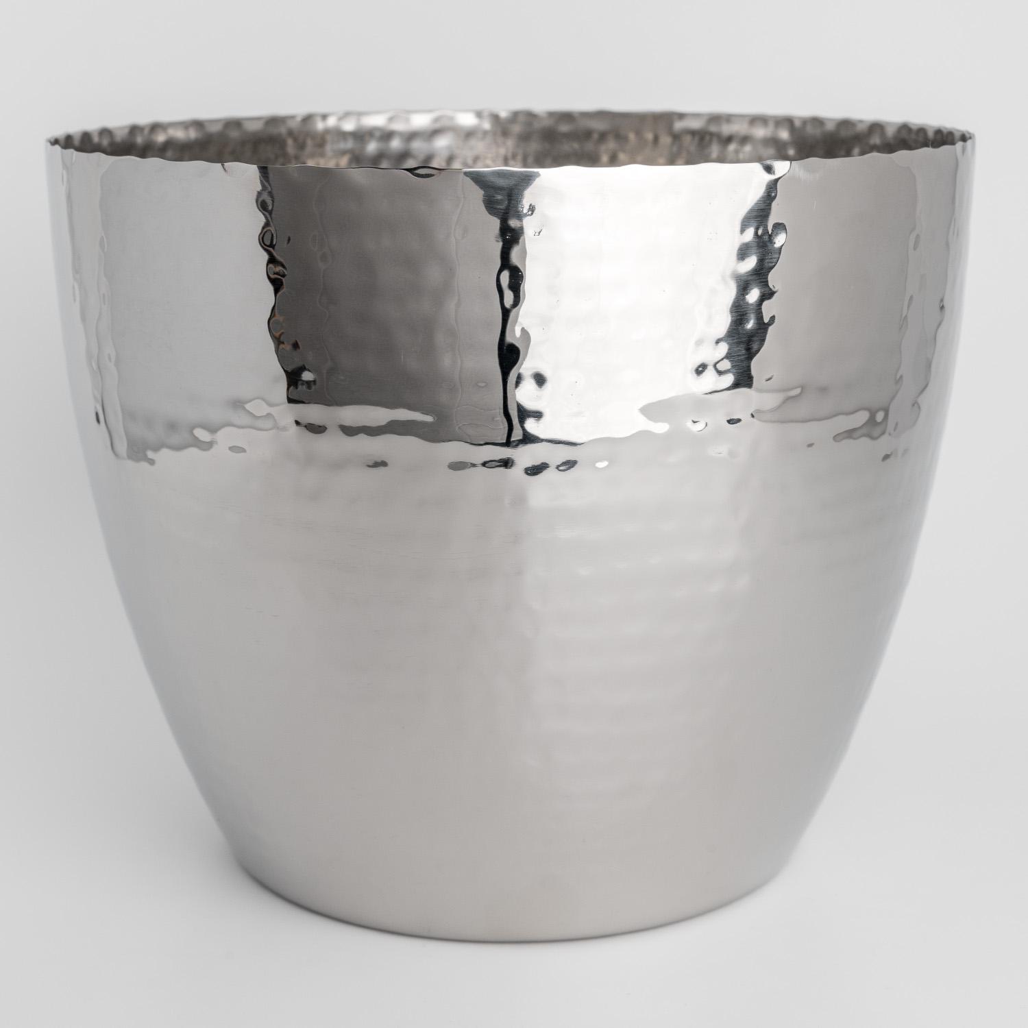 Image of Hammered Stainless Steel Bottle Cooler 7" 4