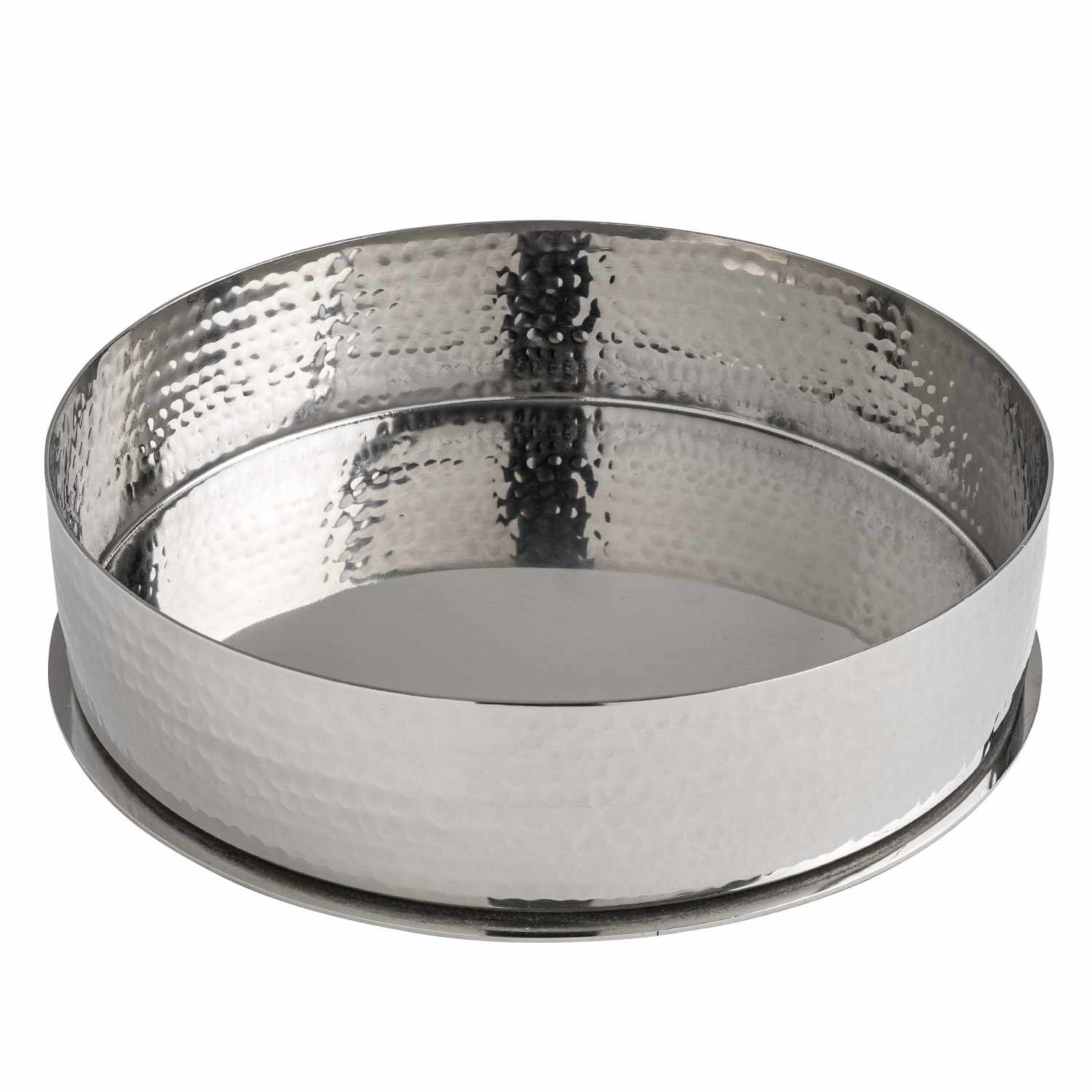 Hammered Stainless Steel Round Plate 7.25"