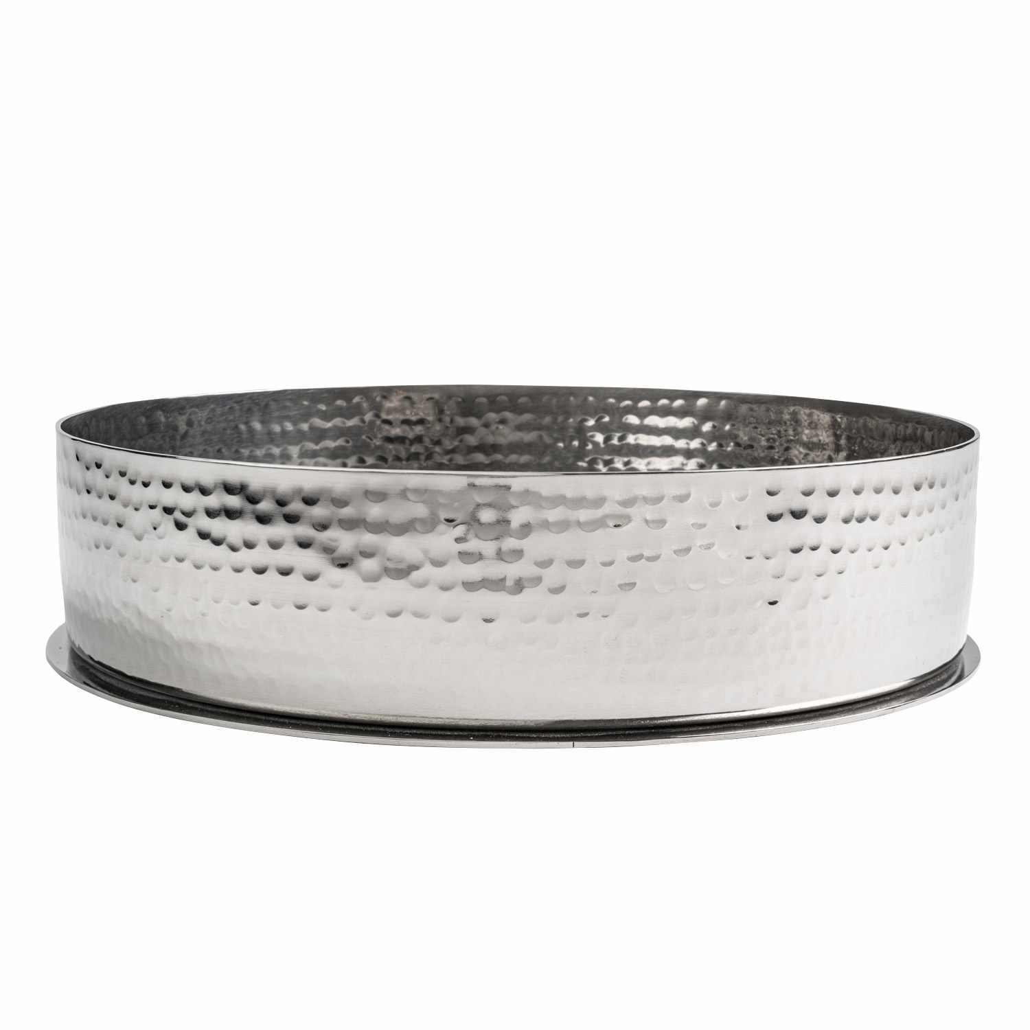 Image of Hammered Stainless Steel Round Plate 7.25" 2