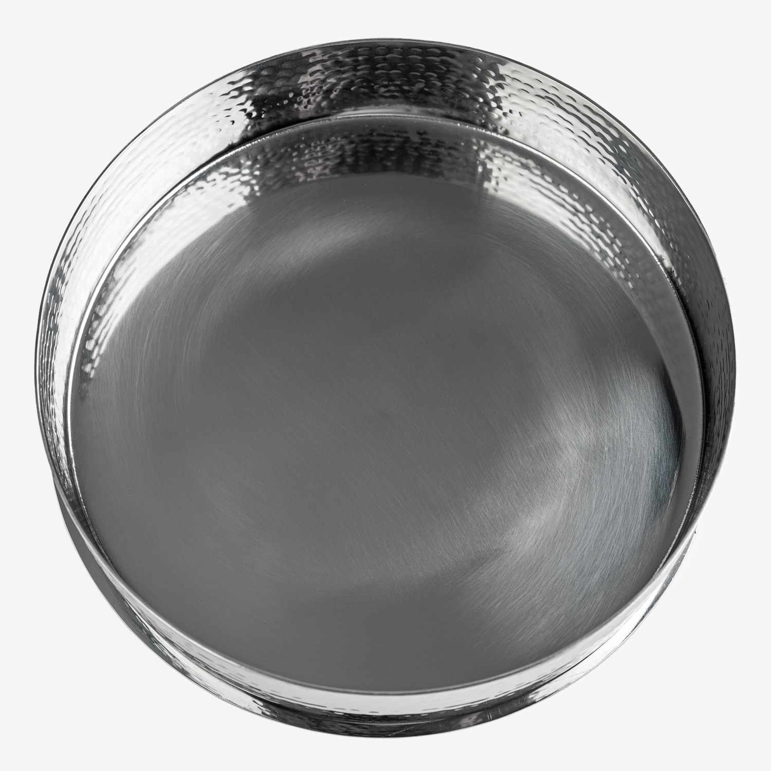 Image of Hammered Stainless Steel Round Plate 7.25" 3