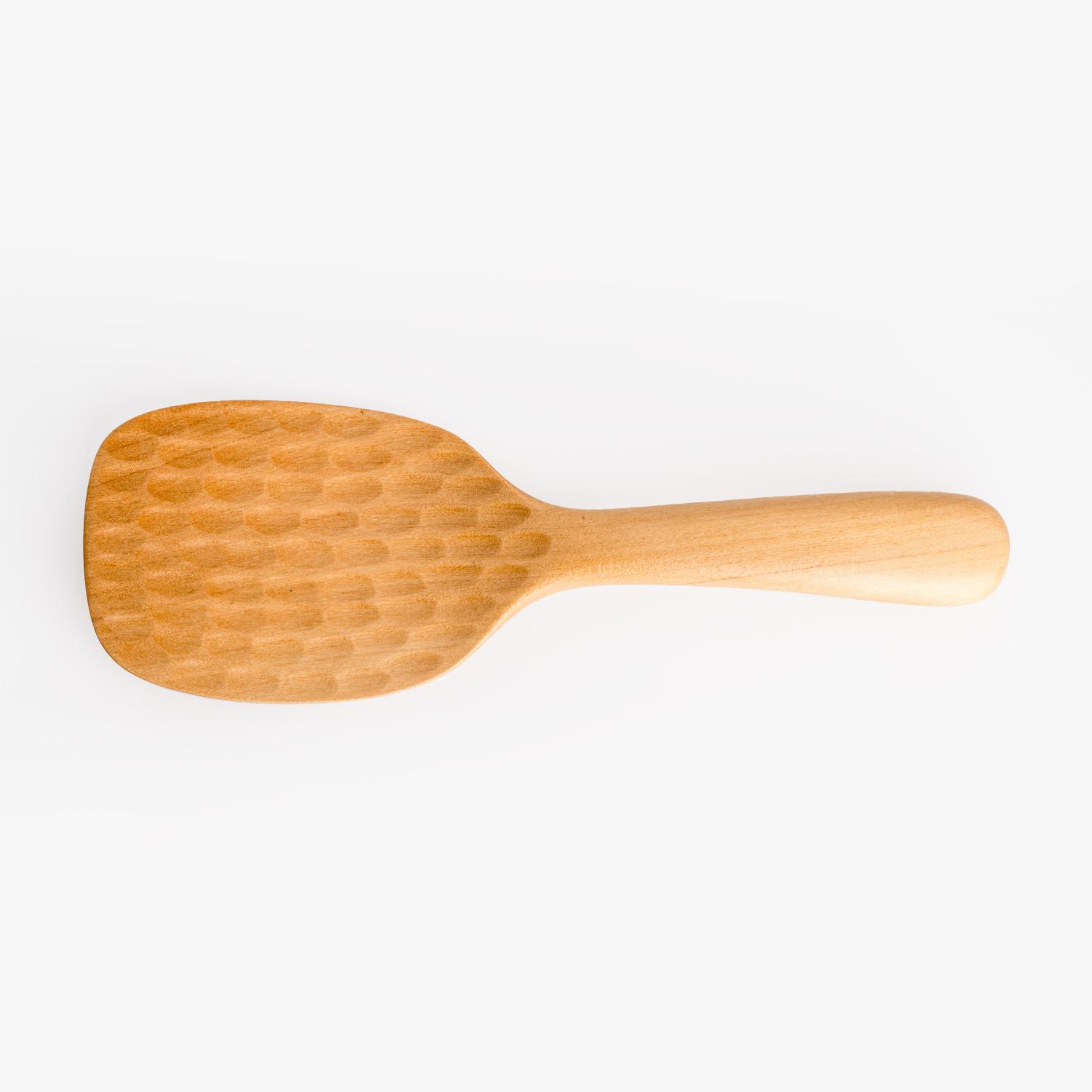 Image of Wooden Rice Spatula with Dimples 8" 3