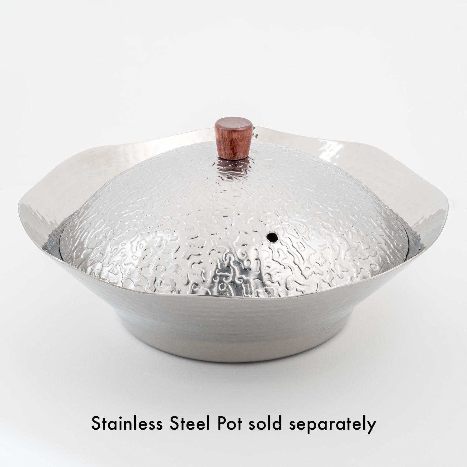 Image of Hammered Stainless Steel Lid 6.25" 6