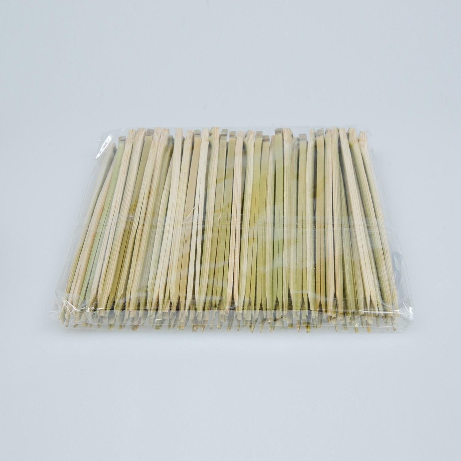 Image of Disposable Green Bamboo Pine Needle Skewers (Matsuba Gushi) 4”L (10cm) (100/pack) 5