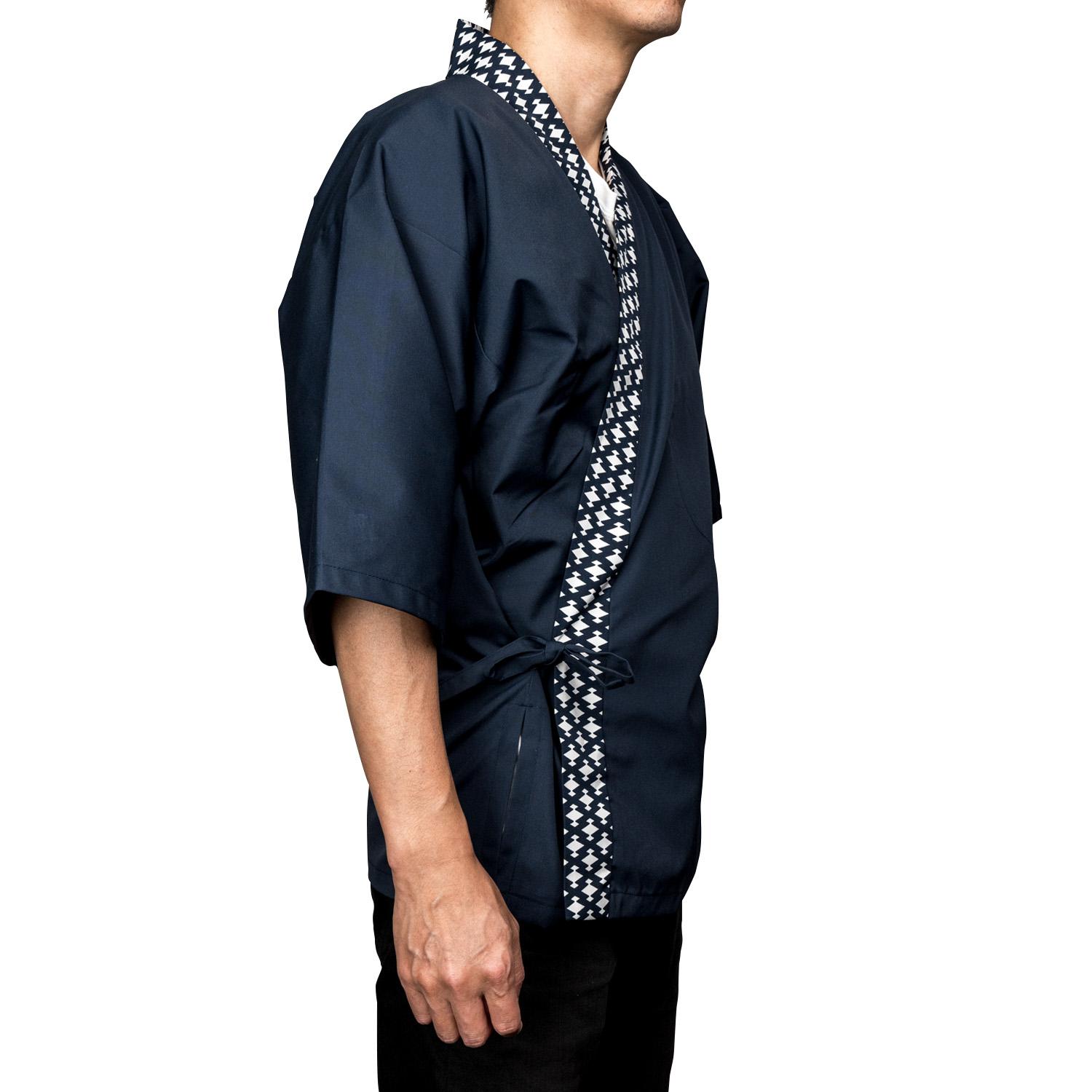 Image of Blue Daiya Collar Sushi Chef Coat - Medium 2